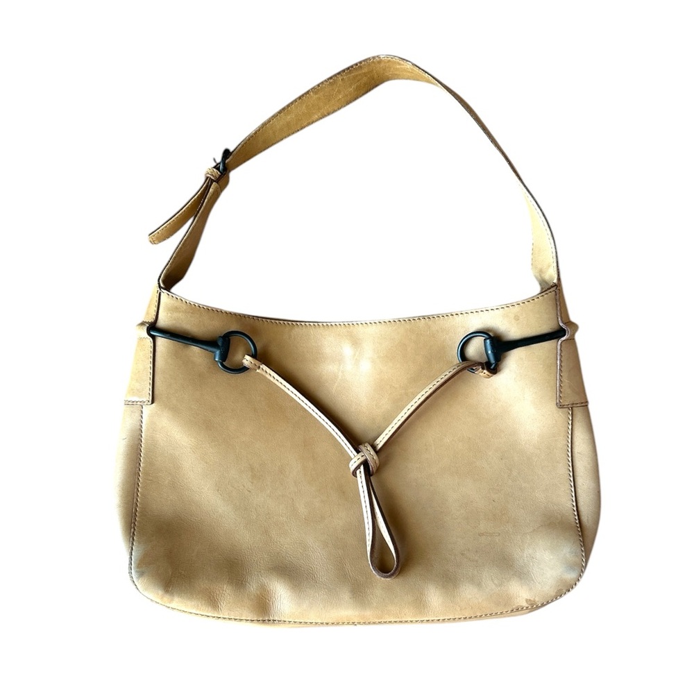 Vintage tom ford era gucci tan leather bag with knot detail